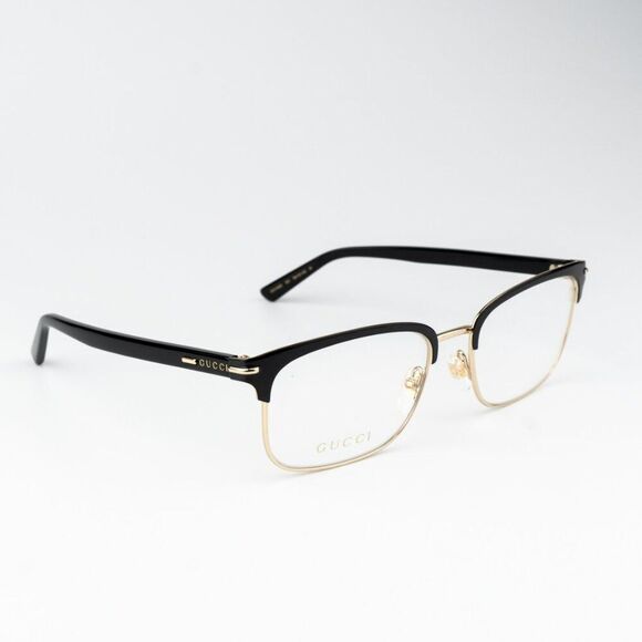 NEW Gucci GG1448O 001 Gold Rectangle Unisex Eyeglasses - Picture 1 of 11